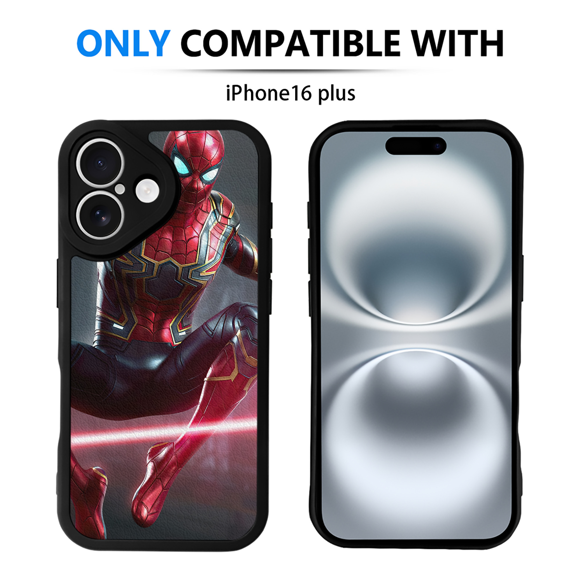 （画像用） Spider Man スパイダーマン 【iPhone 16シリーズ対応】シリコンスマホケース（レザー調） 材質：シリコン